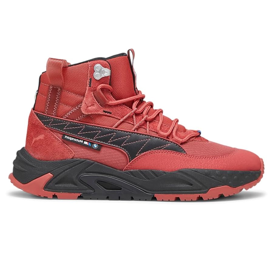 靴 MMSEA Shop Black Boys Puma BMW MMS RS-Trck Lace Up Sneakers (Big